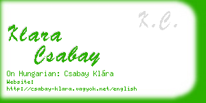 klara csabay business card